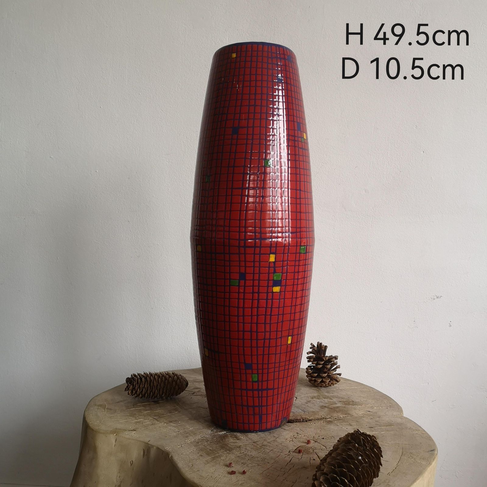 Rare Hand Painted Anniversary Vase – One Of A Kind Bonyhád Hungary Design, Unique Color & Style, Collectible Enamel Perfect Decorative Piece photo vinterior