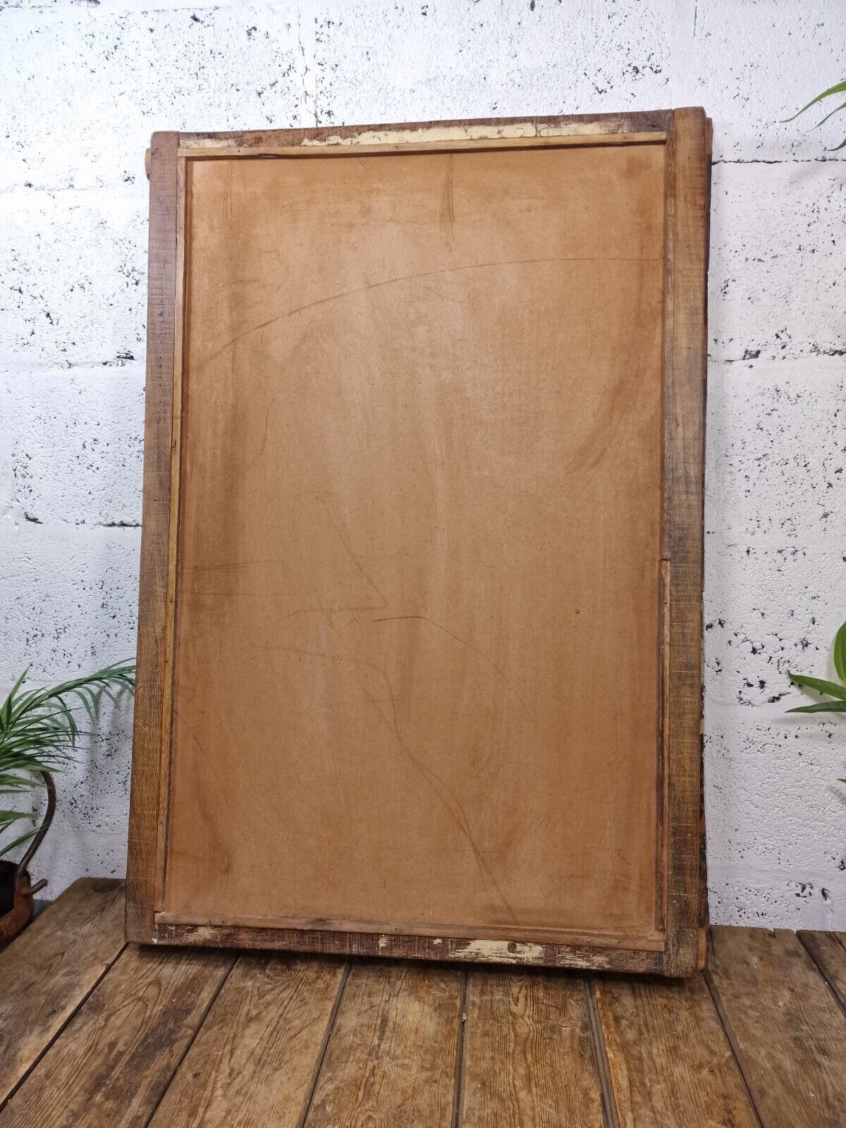 photo furniture Large Antique Indian Colonial Solid Wooden Window Shutters Wall Garden Mirror