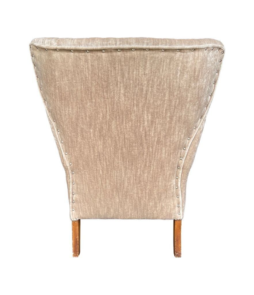 An Italian 1950s Cocktail Chair Upholstered In Mushroom Velvet. photo vinterior