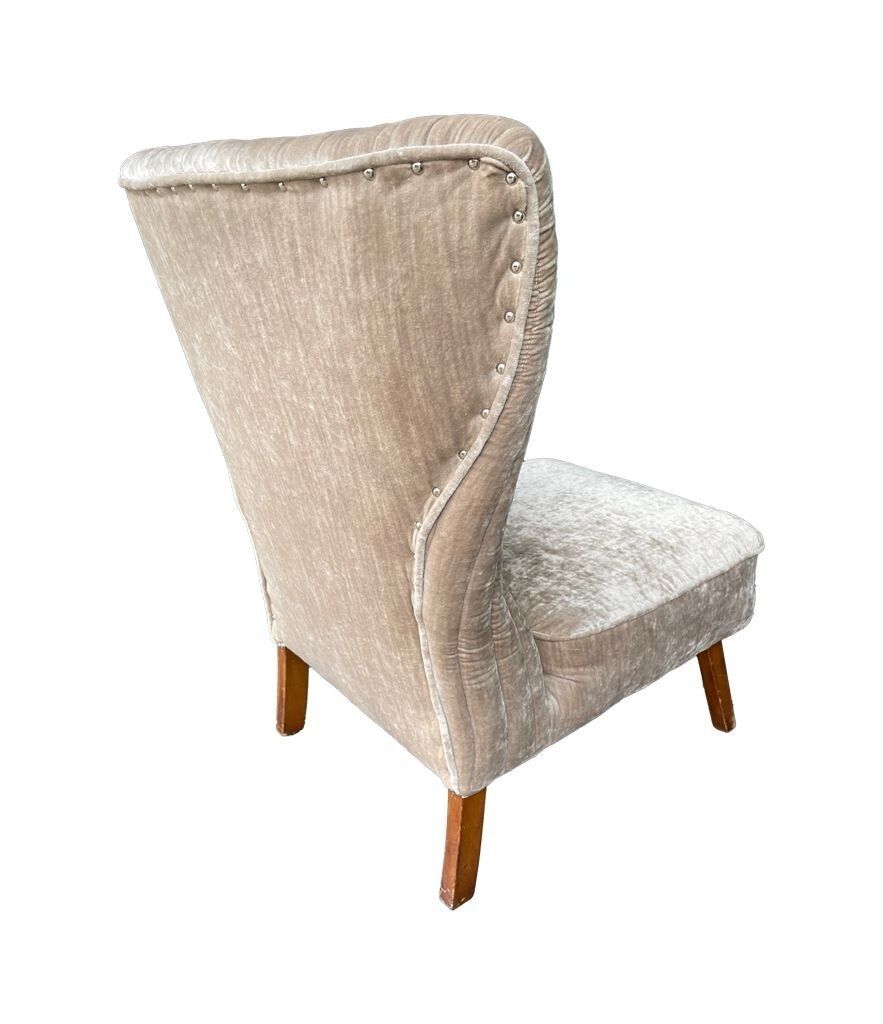 photo furniture An Italian 1950s Cocktail Chair Upholstered In Mushroom Velvet.