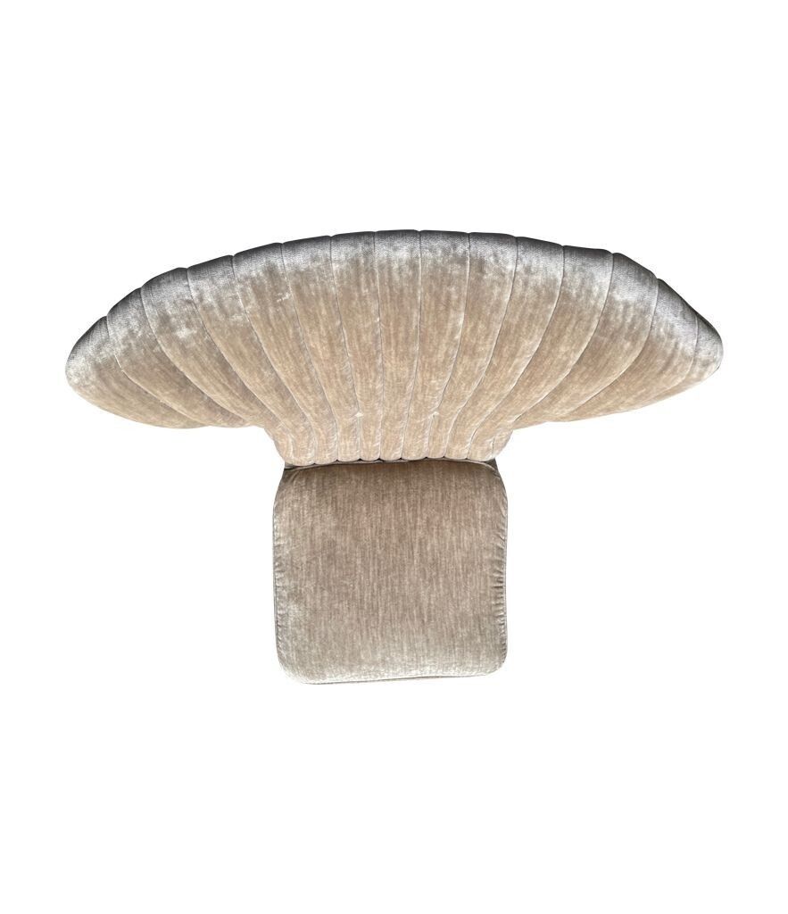 photo for sale An Italian 1950s Cocktail Chair Upholstered In Mushroom Velvet.