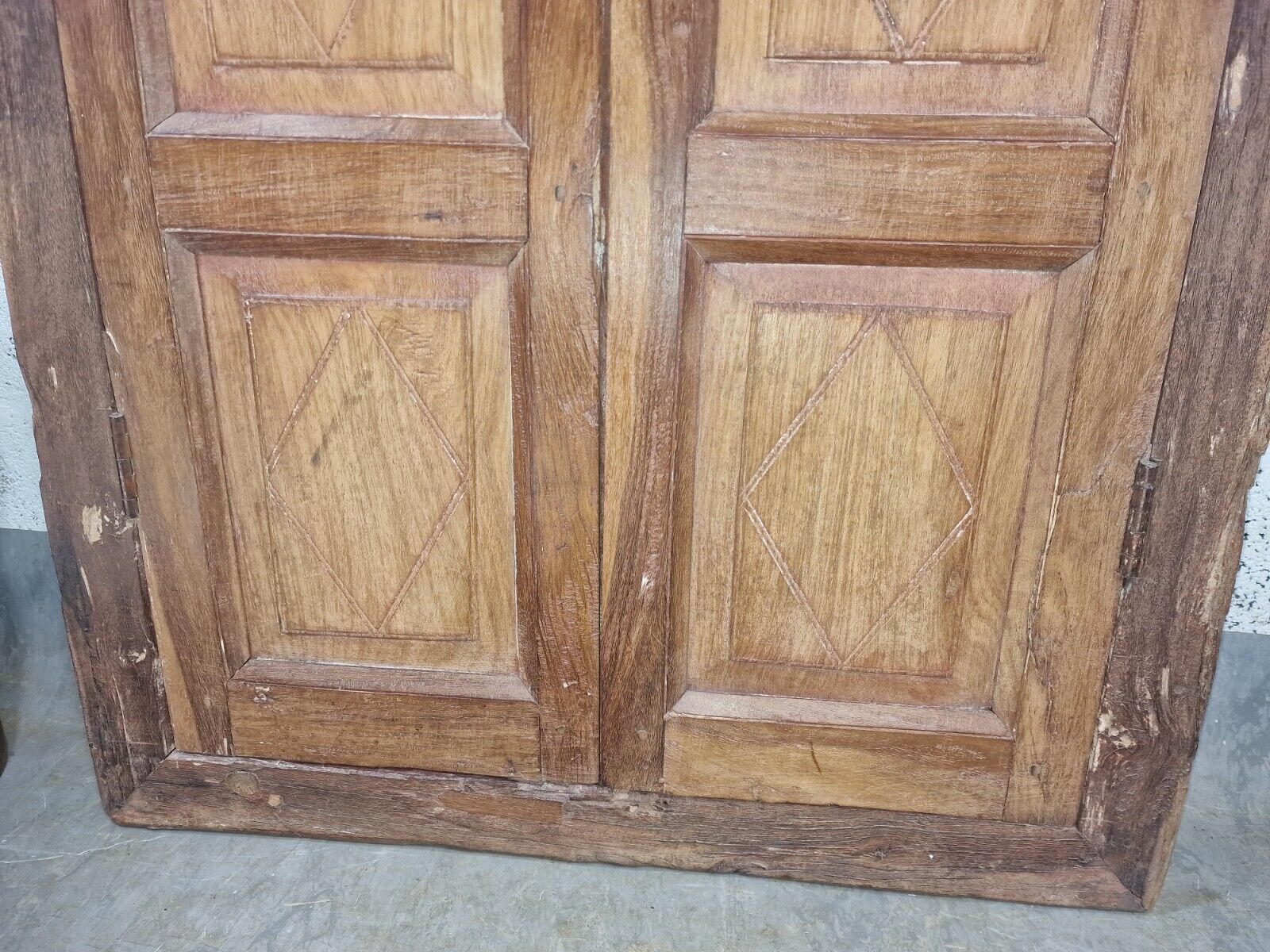 Large Antique Indian Colonial Solid Wooden Window Shutters Wall Garden Mirror photo Garden Decor