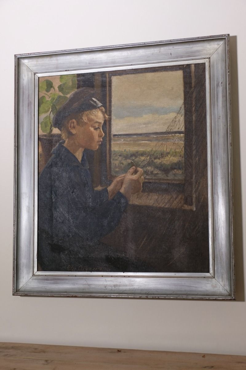 Oil On Canvas Study Of A Boy By Christian Aigens photo 2450.0