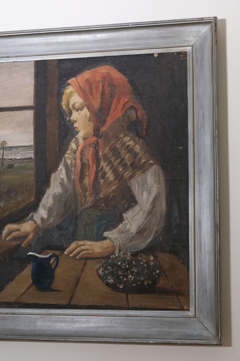 photo buy Oil On Canvas Study Of A Girl By Christian Aigens