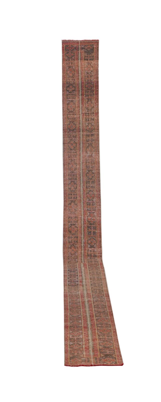 1960s Distressed Extra Long Turkish Runner Rug   Stair 1'8'' X 22'5''