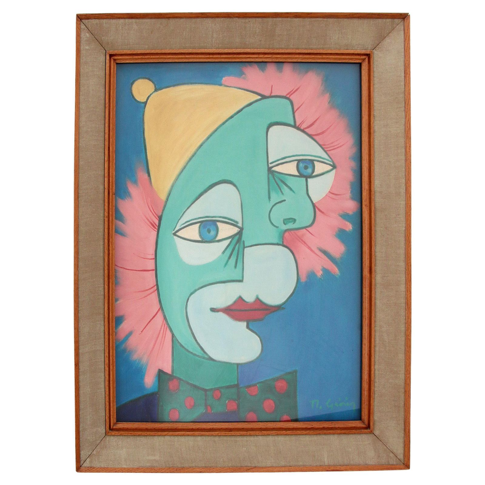 Painting The Two Faces By Michel Guérin In The Style Of Picasso