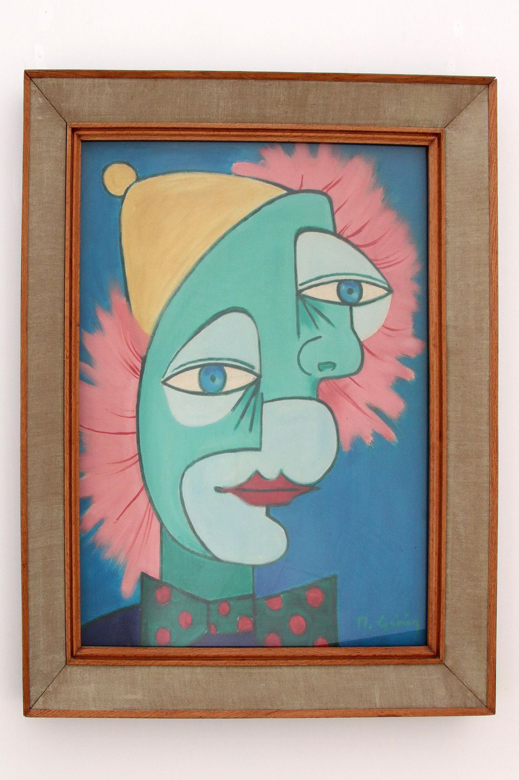 Painting The Two Faces By Michel Guérin In The Style Of Picasso photo for sale