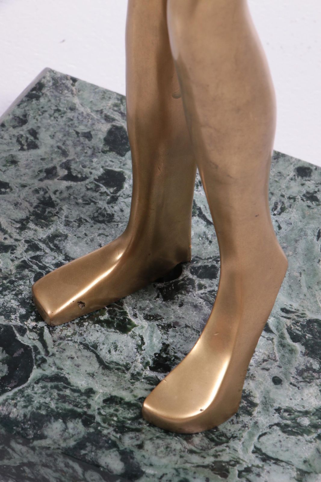 photo for sale Brass Art Deco Statue Of An African Woman On A Marble Base, 1970s