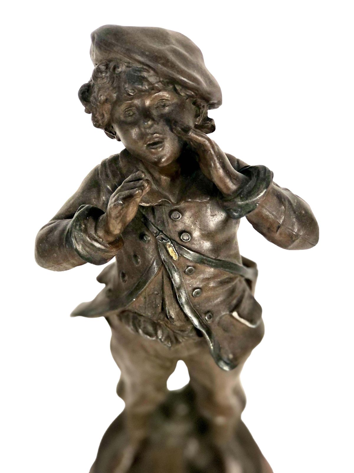 Louis Auguste Moreau Set Of Two Boys Spelter Sculptures 19th Century photo 2235.0