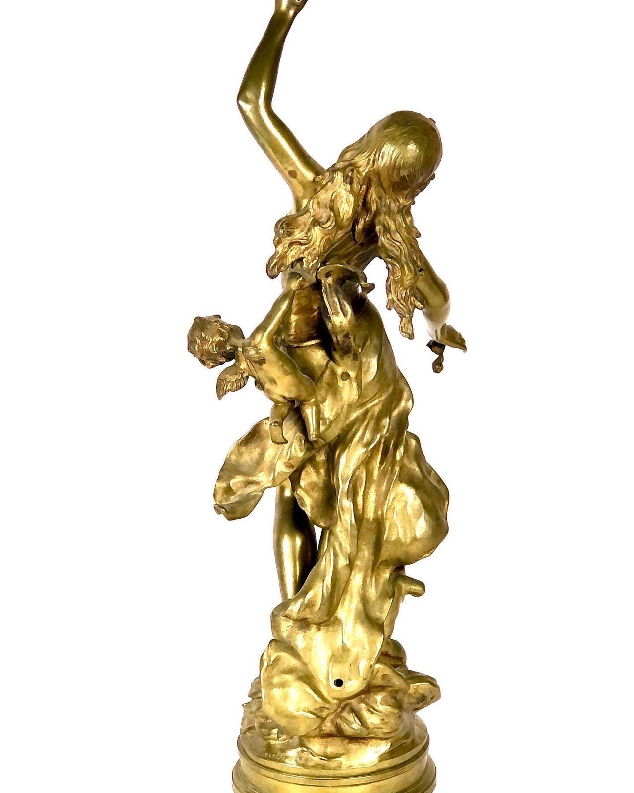 French Gilt Bronze By Auguste Moreau “Nuit D’été” photo Art