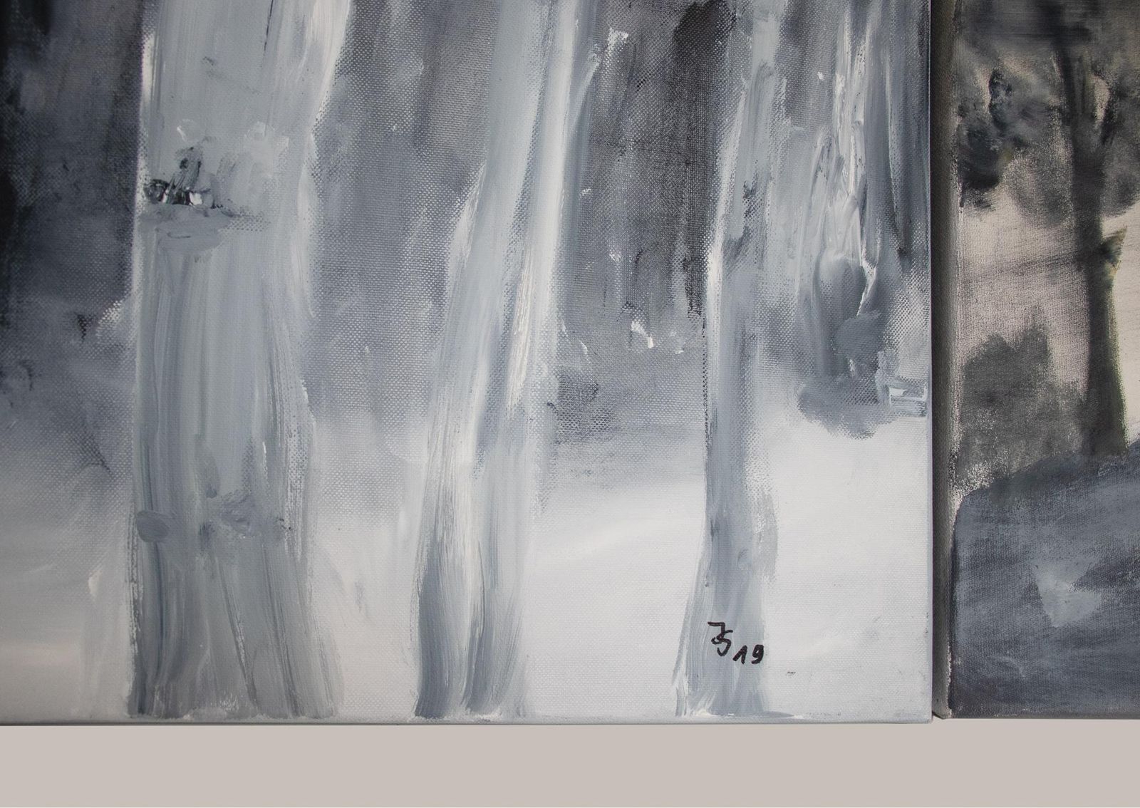 Set Of Two Paintings By Ingrid Stolzenberg 'Landscape' German Post Expressionism photo 2543.0