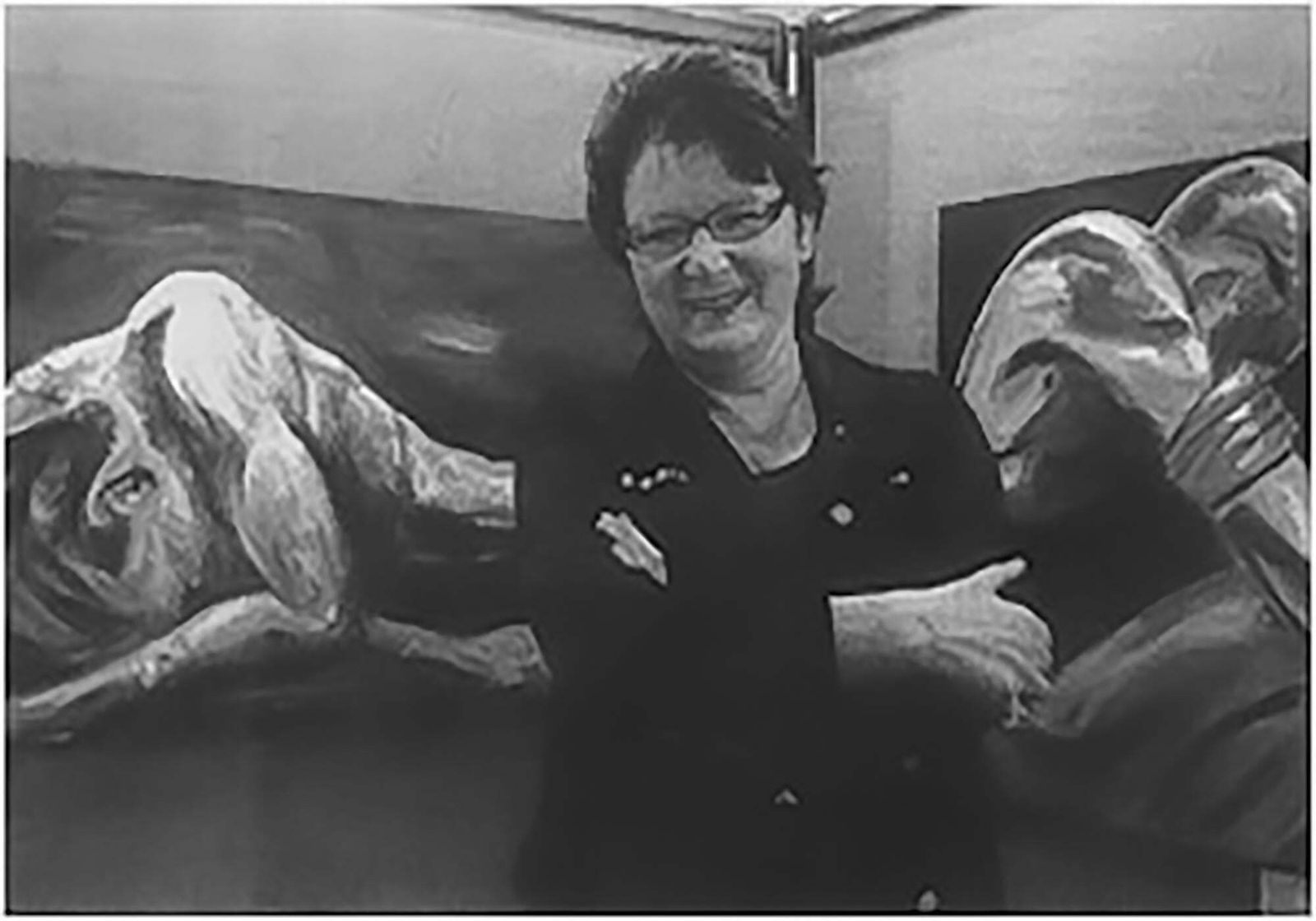 Set Of Two Paintings By Ingrid Stolzenberg 'Landscape' German Post Expressionism photo vintage
