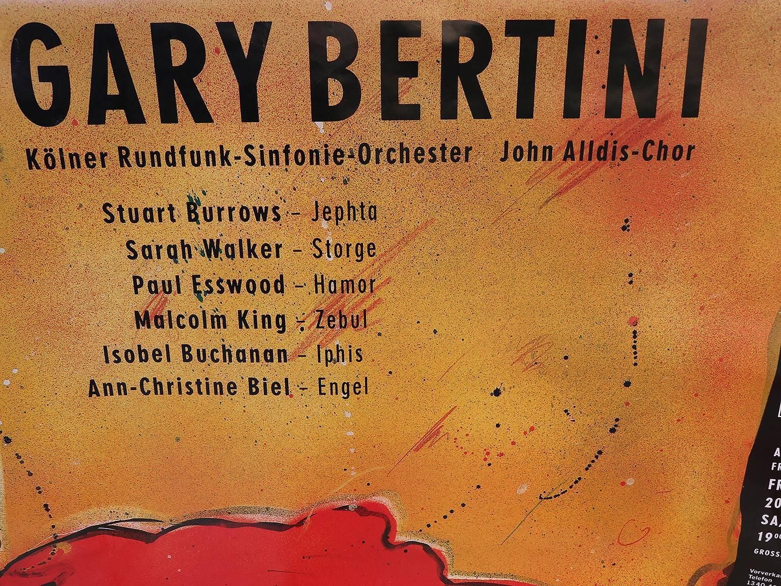 "Gary Bertini   Jephta", Concert Poster 1985 Alte Oper Frankfurt, Germany photo furniture