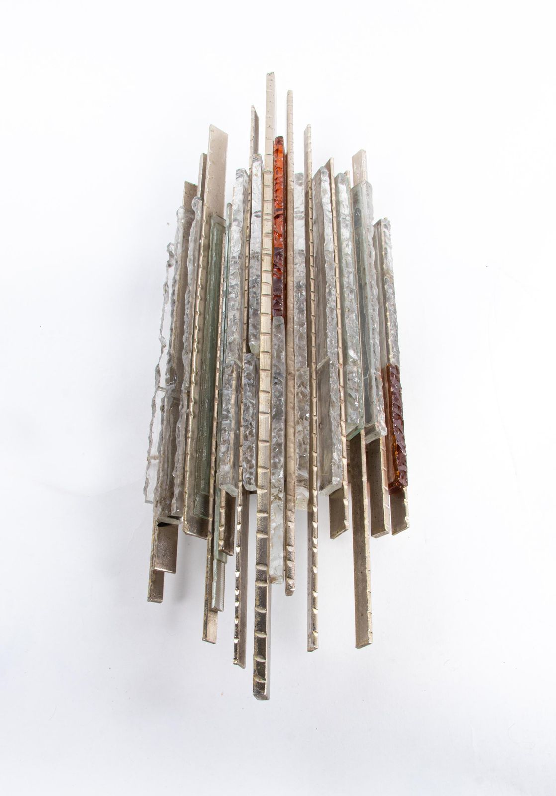 photo for sale Huge Poliarte 34" Brutalist Wall Sconce By Biancardi & Jordan Arte, Italy 1970