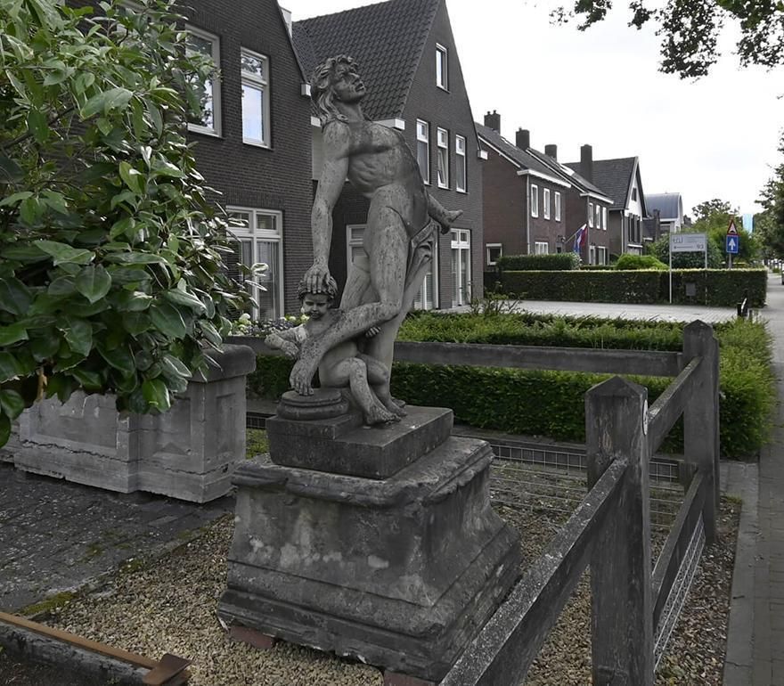 Beautiful Sanstone Vintage Statue From The 19th Century From Belgium photo furniture