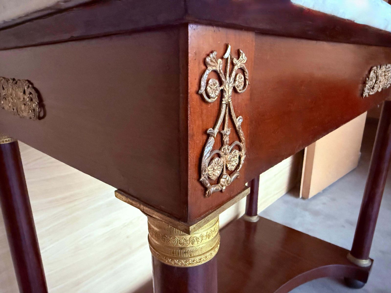 Antique French Empire Fruitwood Console Table With Drawer, Early 20th Century photo buy