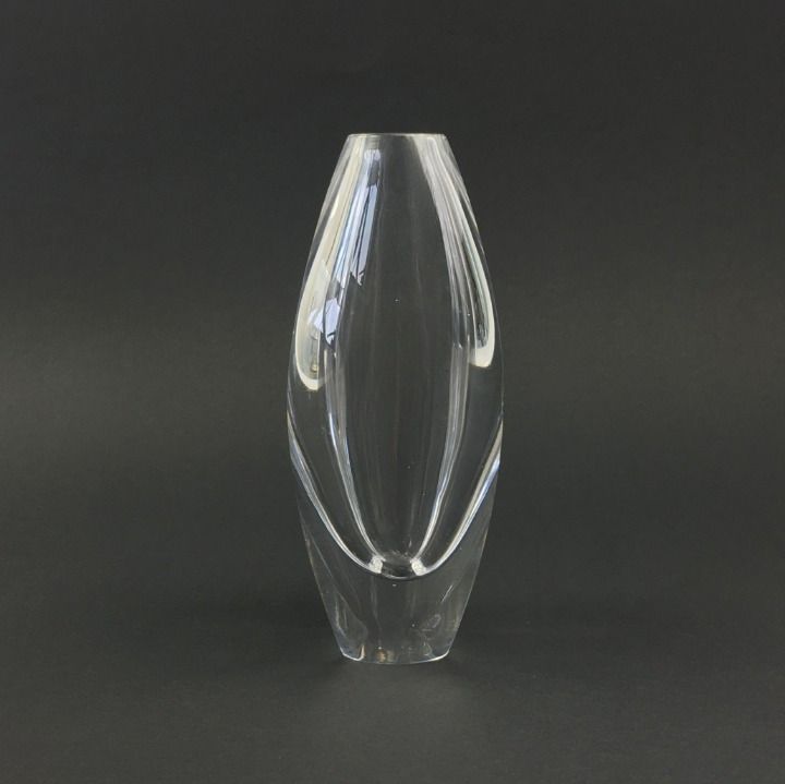 Signed Mid Century Scandinavian Glass Vase By Mona Morales Schildt For Kosta, Sweden, 1950s photo for sale