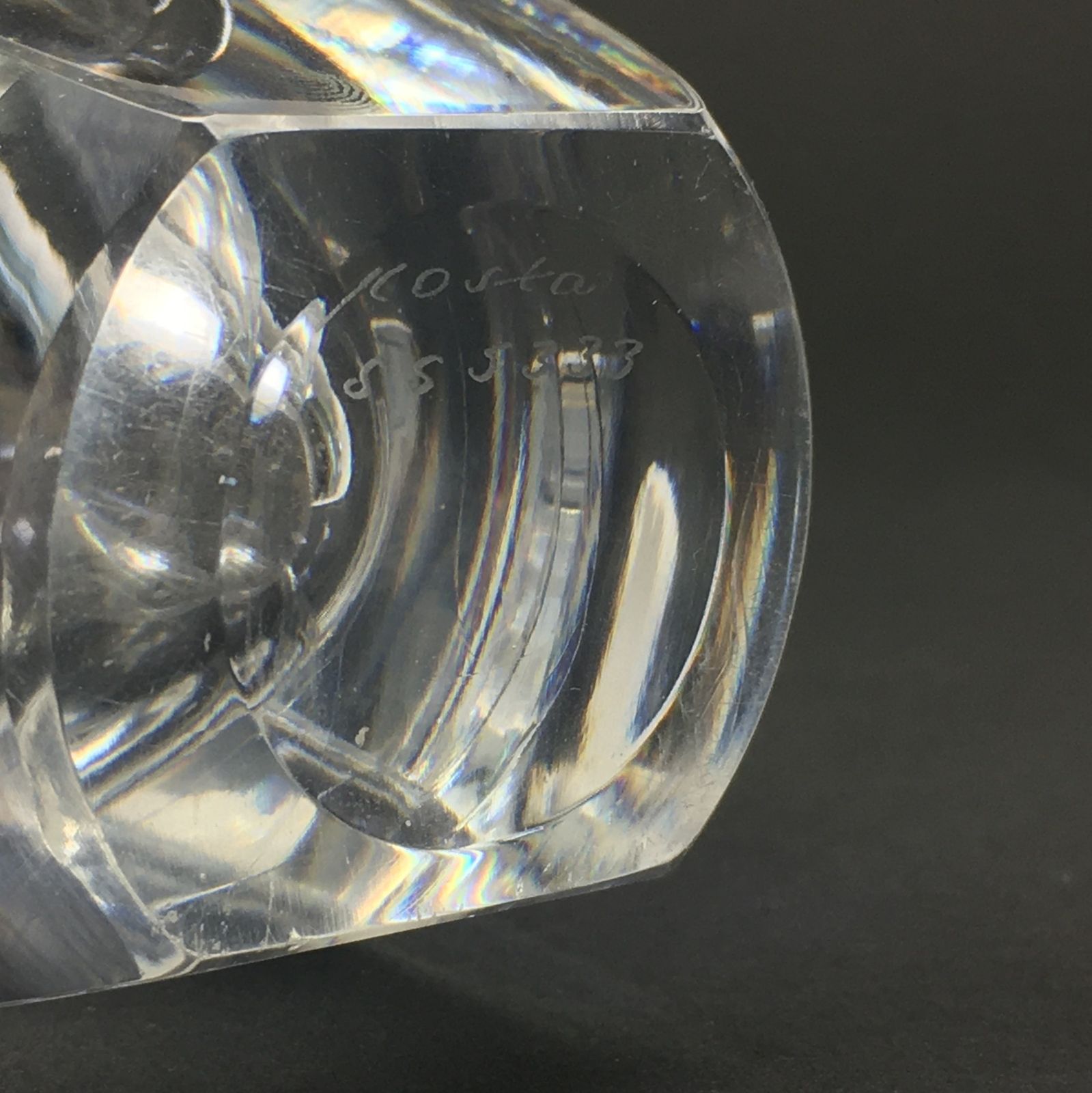 Signed Mid Century Scandinavian Glass Vase By Mona Morales Schildt For Kosta, Sweden, 1950s photo vintage