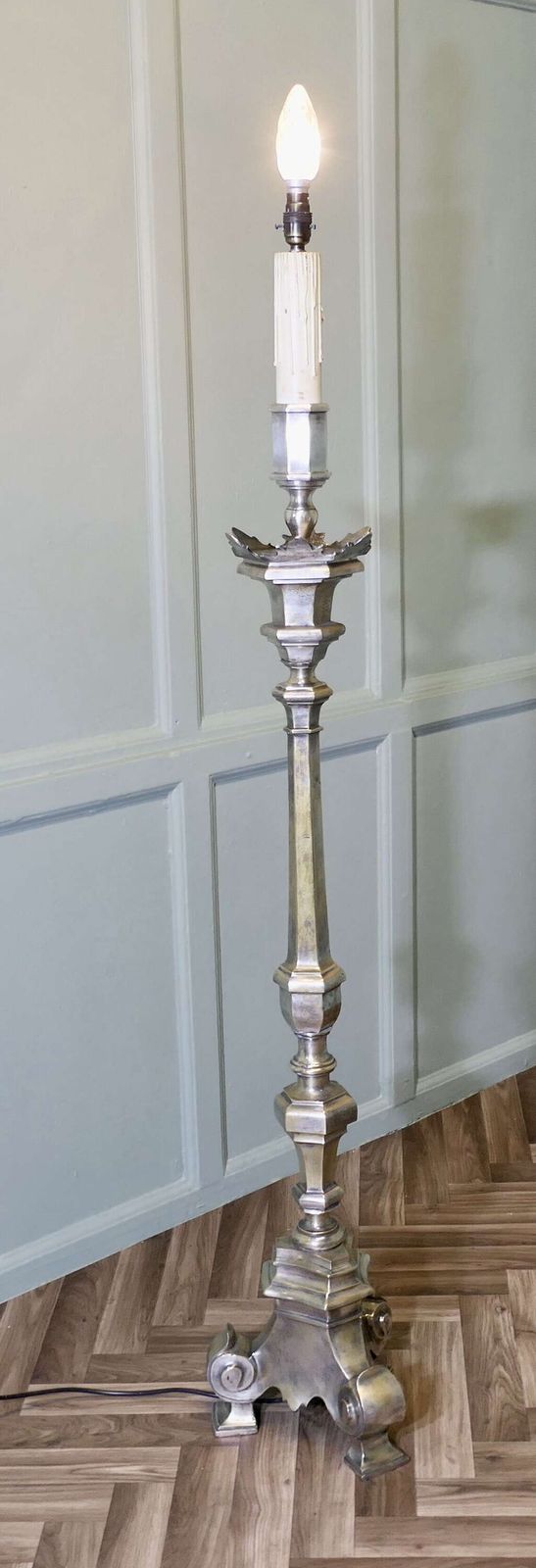Heavy Silver Plated Standard Or Floor Lamp photo furniture