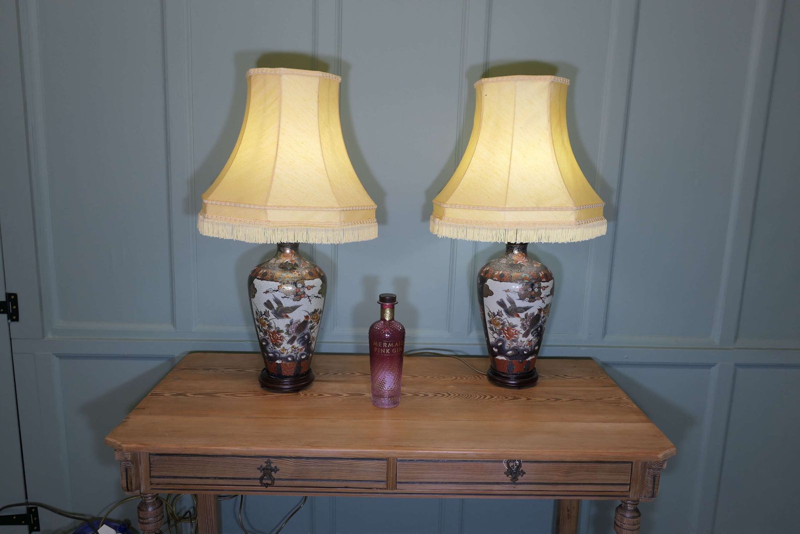 A Pair Of Large Japanese Satsuma Lamps photo buy