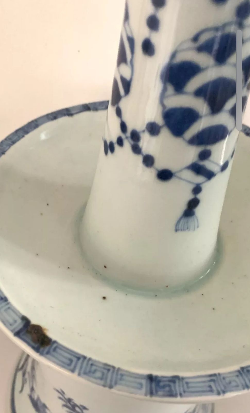 Chinese Blue And White Porcelain Alter Candleholder Mounted As A Lamp photo furniture