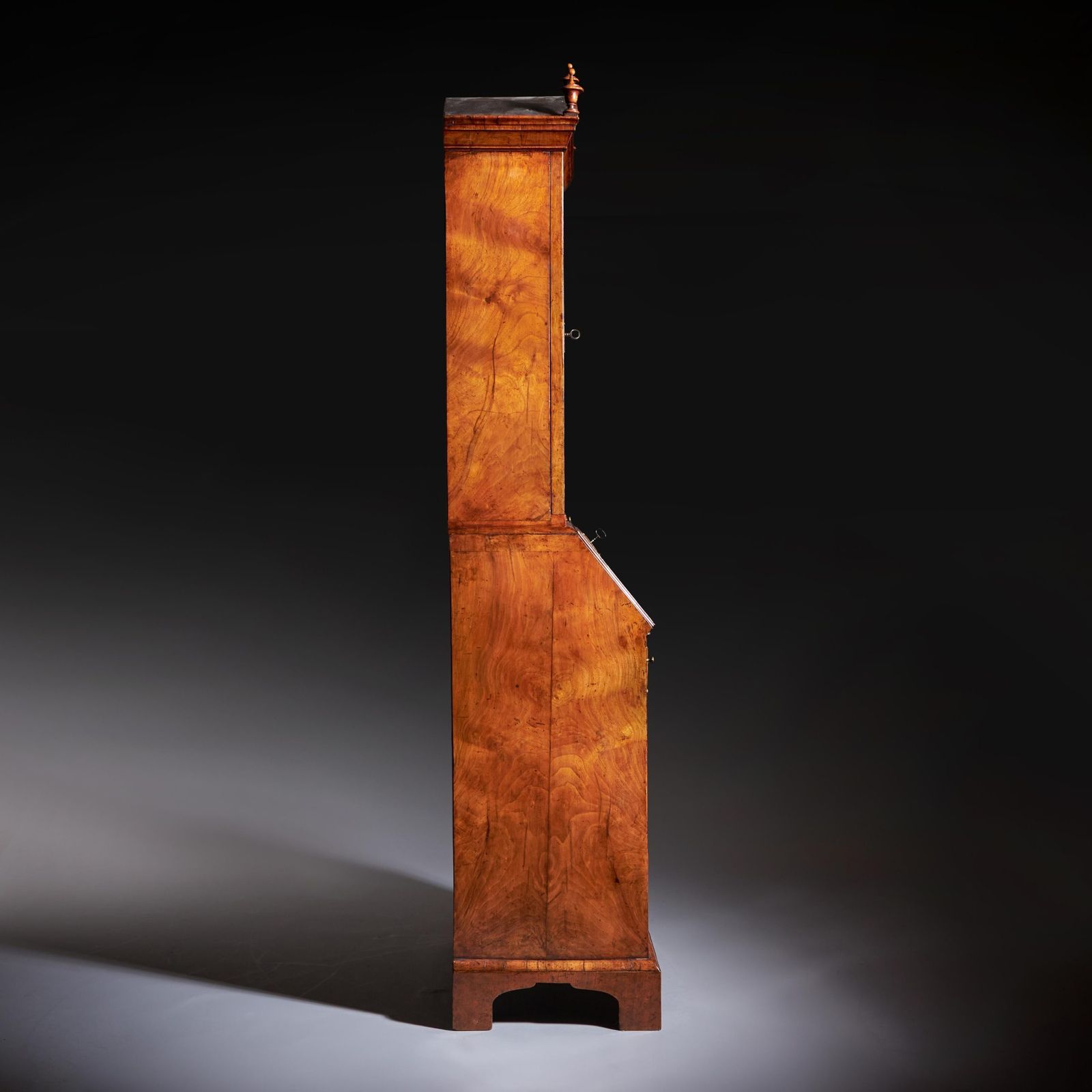 18th Century Queen Anne Burr Walnut Double Dome Bureau Bookcase photo vinterior