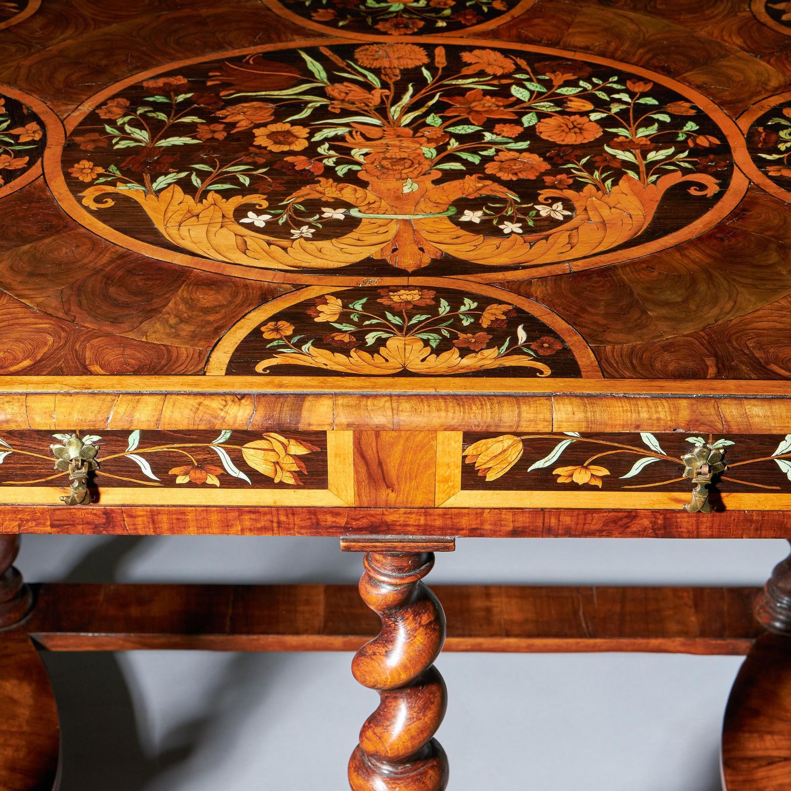 photo furniture Highly Important 17th Century Charles II Floral Marquetry Table By Gerrit Jensen