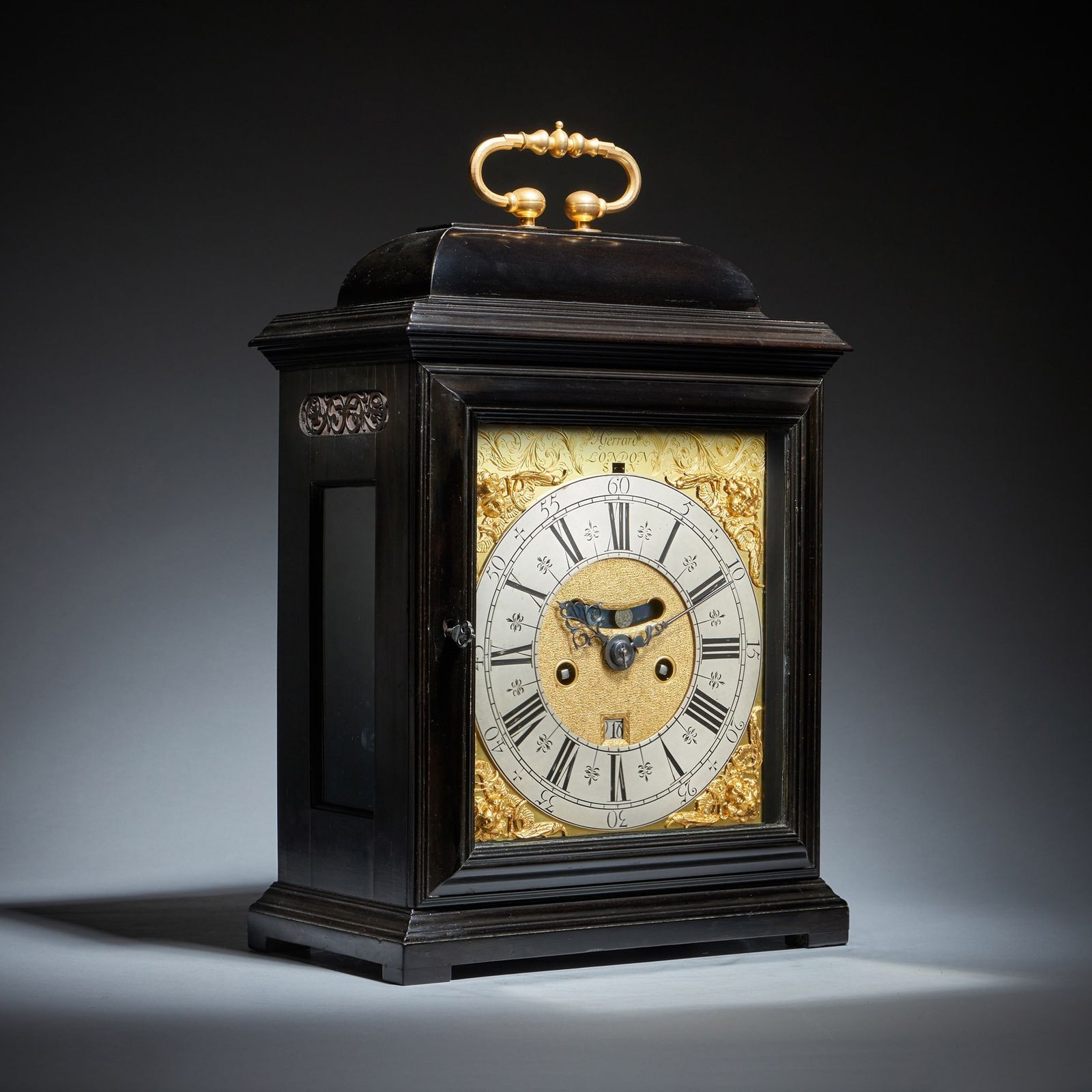 A Rare Late 17th Century English Eight Day Spring Driven Table Clock With Bolection Mouldings Signed J Gerrard London. Circa 1700, photo Home Decor