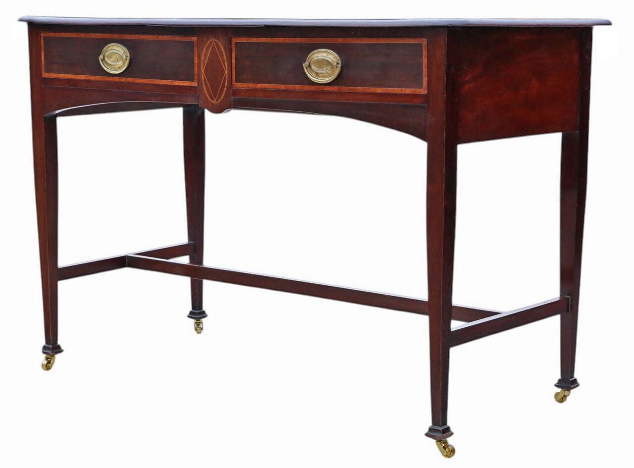 Antique C.1900 Fine Quality Inlaid Mahogany Writing Desk / Dressing Table photo Furniture