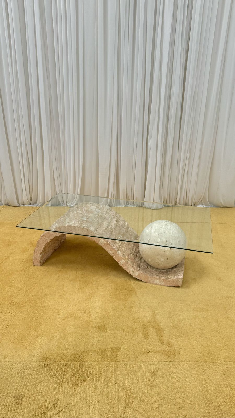 Fabulous Mactan Stone Coffee Table By Magnussen Ponte, 1980's. Italy. photo 500.0