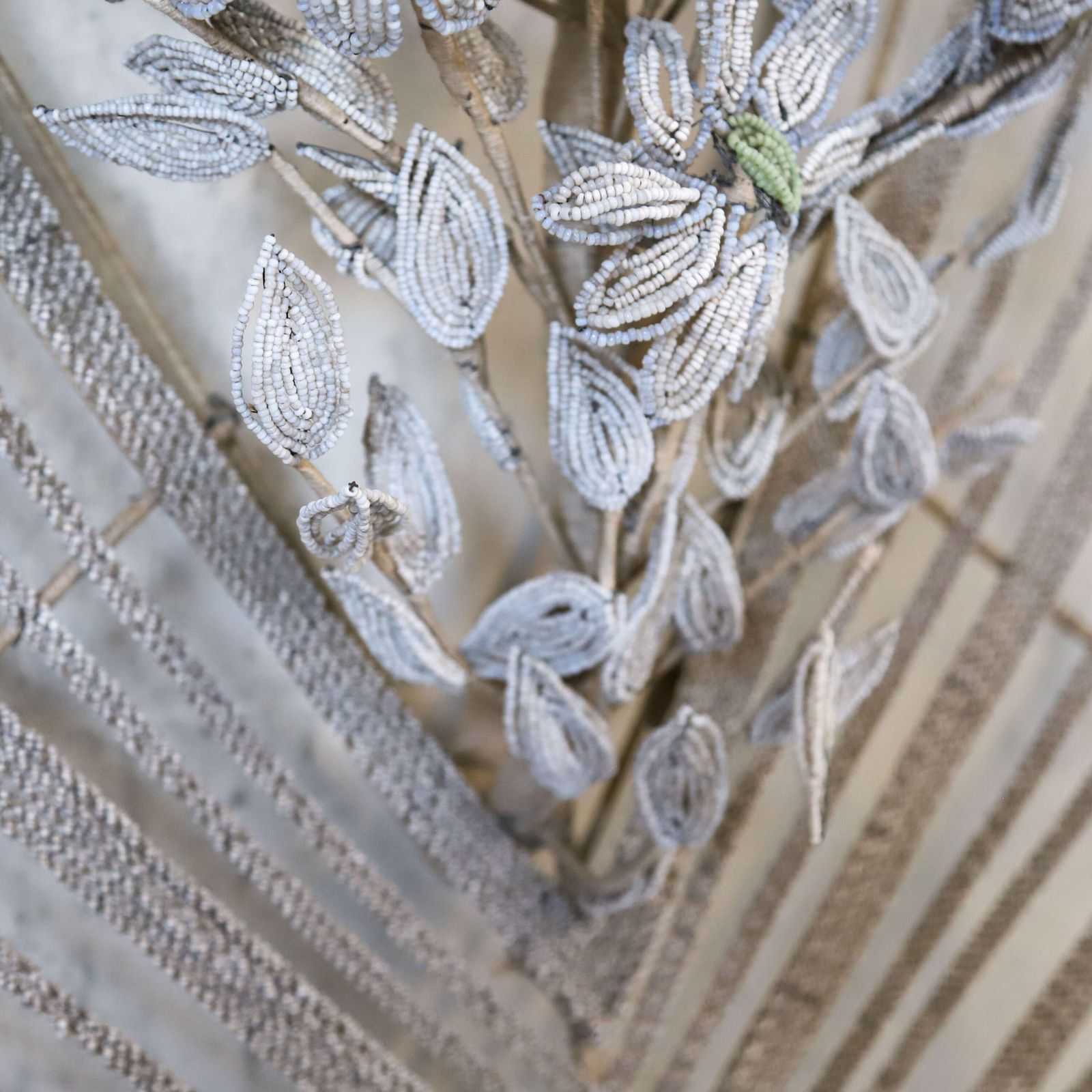 Early 20th Century French Glass Floral Beadwork Immortelles Couronne De Mortuaire photo buy