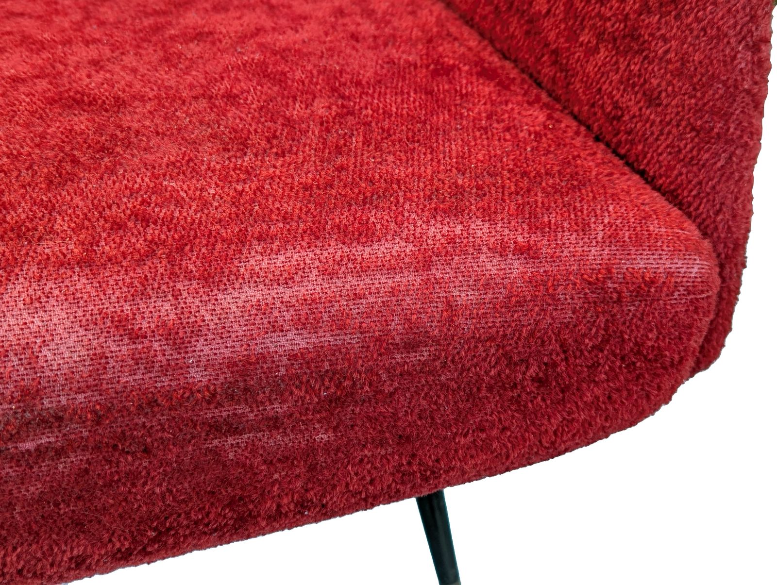 Italian Dark Crimson Velvet & Brass 1950s Wingback Armchair photo furniture