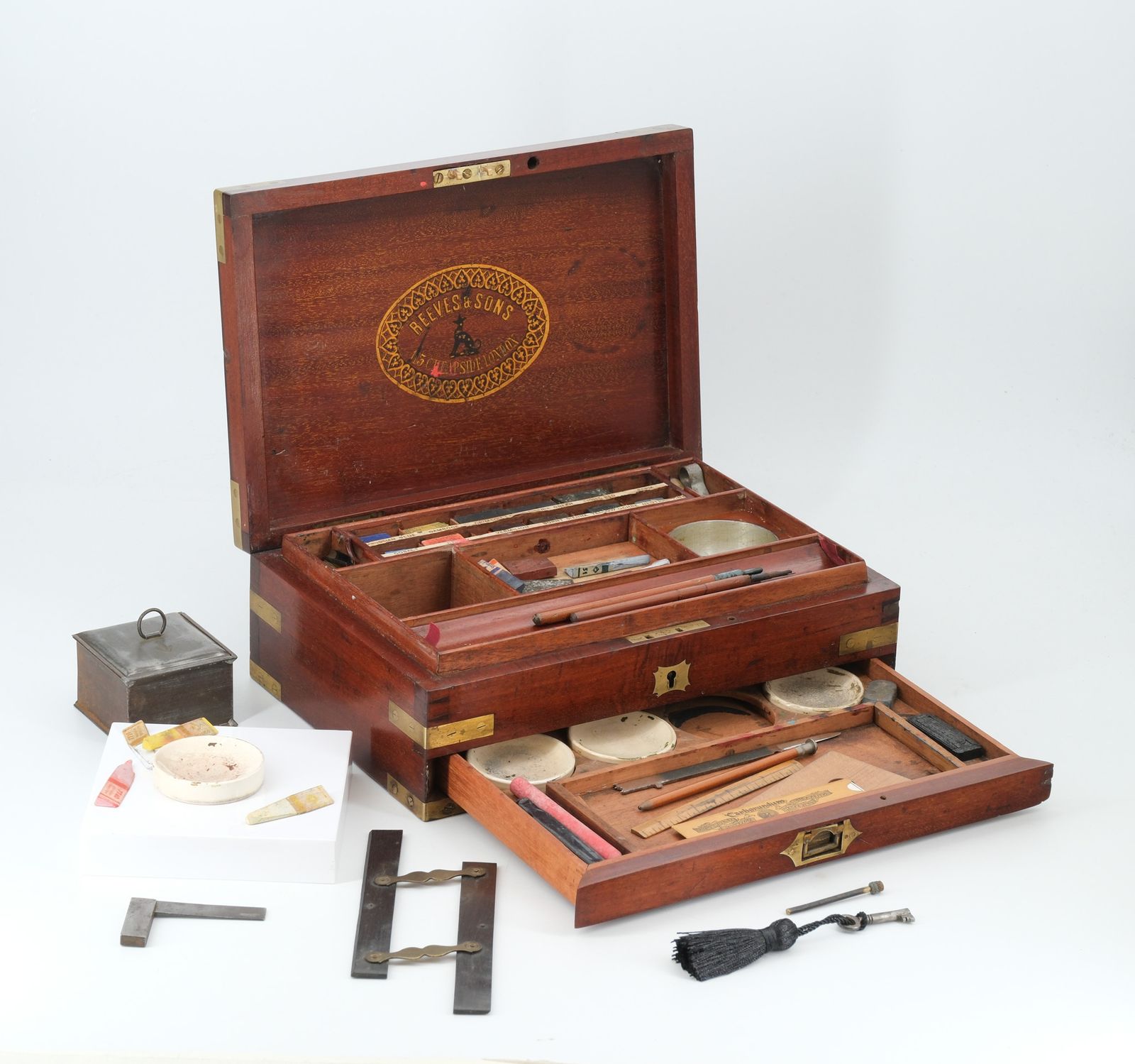 Scarce Victorian Campaign Military Artist Watercolour Box By Reeves & Son With War Department Broad Arrow For India