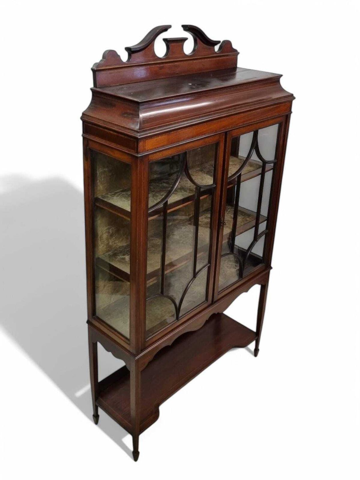 Antique Edwardian Display Cabinet / Inlaid Mahogany / C1900 photo furniture