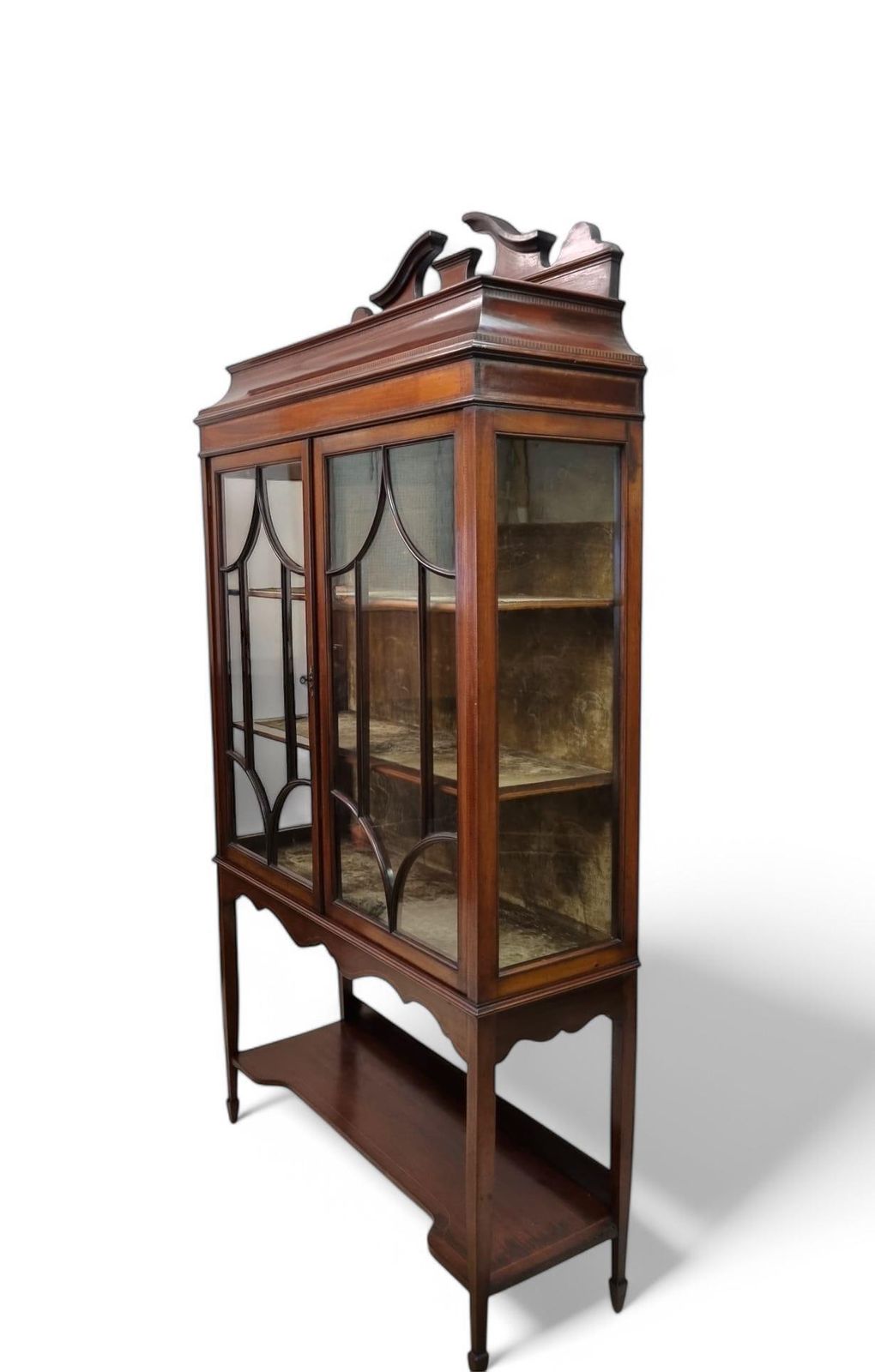 Antique Edwardian Display Cabinet / Inlaid Mahogany / C1900 photo Furniture
