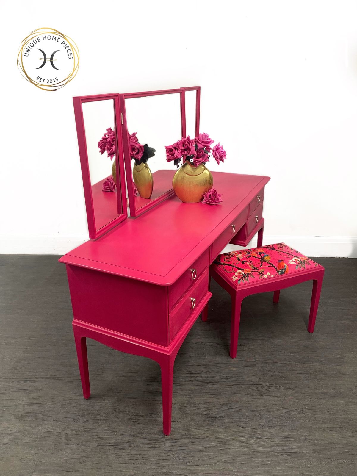 Hot Pink Stag Dressing Table, 1960s photo vintage