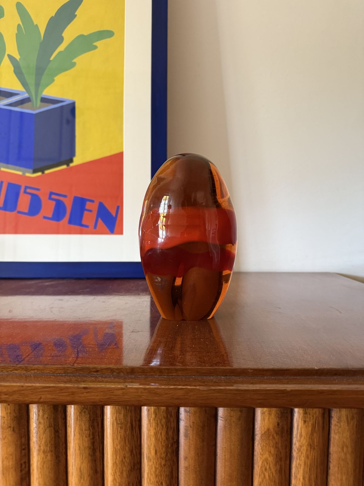 Space Age Murano Orange Glass Presse Papier, Italy 1960s photo 240.0