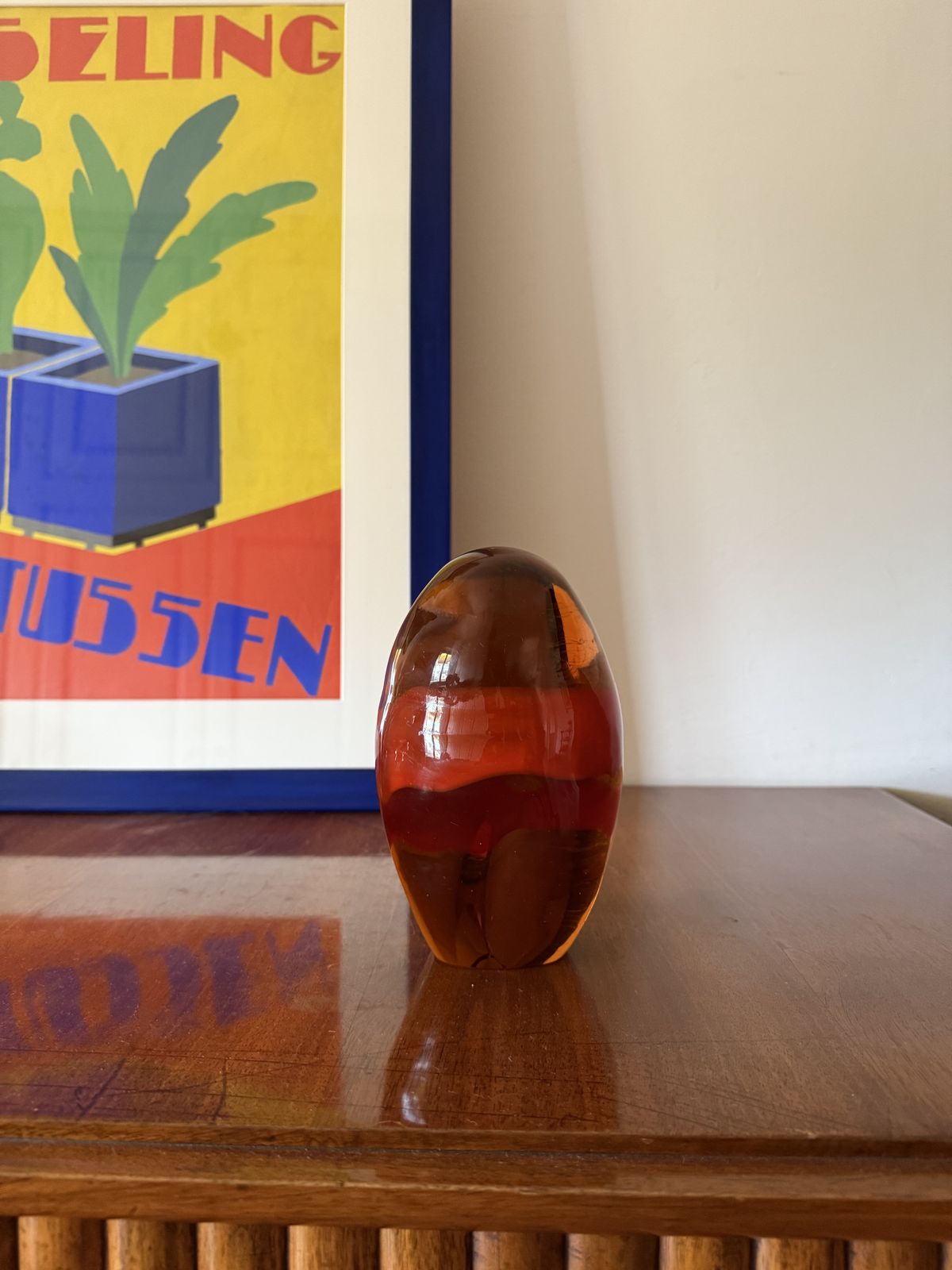 photo vinterior Space Age Murano Orange Glass Presse Papier, Italy 1960s