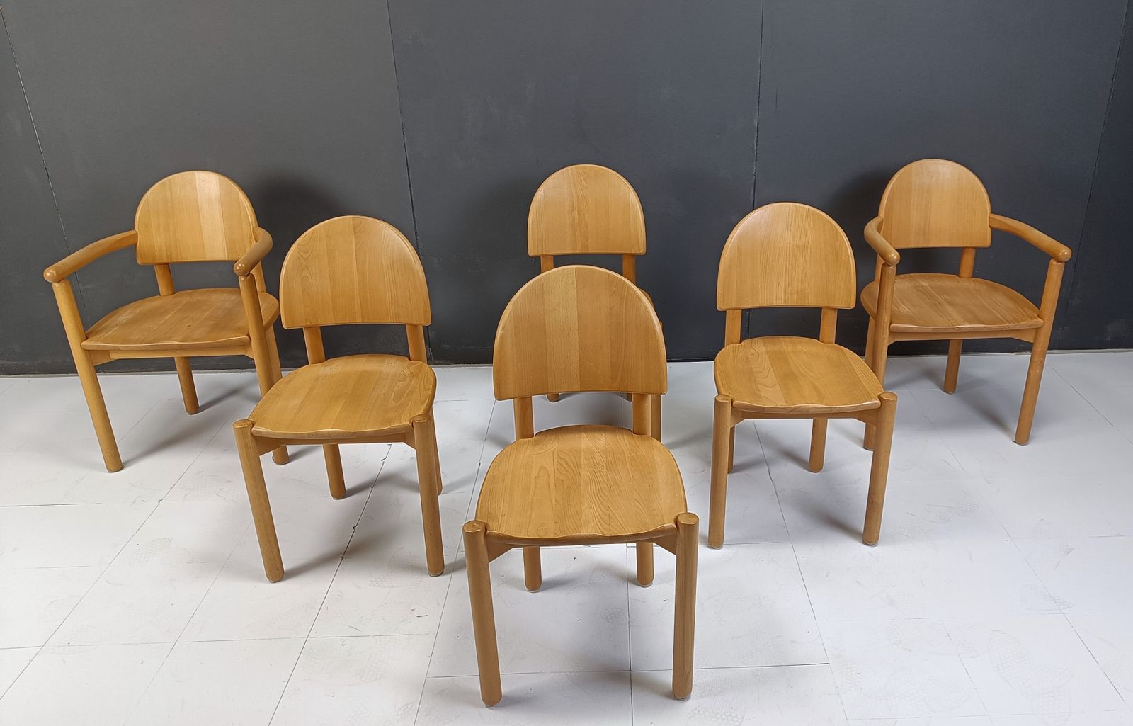 Rainer Daumiller Pine Wood Dining Chairs For Hirtshals Savvaerk Set Of 6, 1980s photo for sale