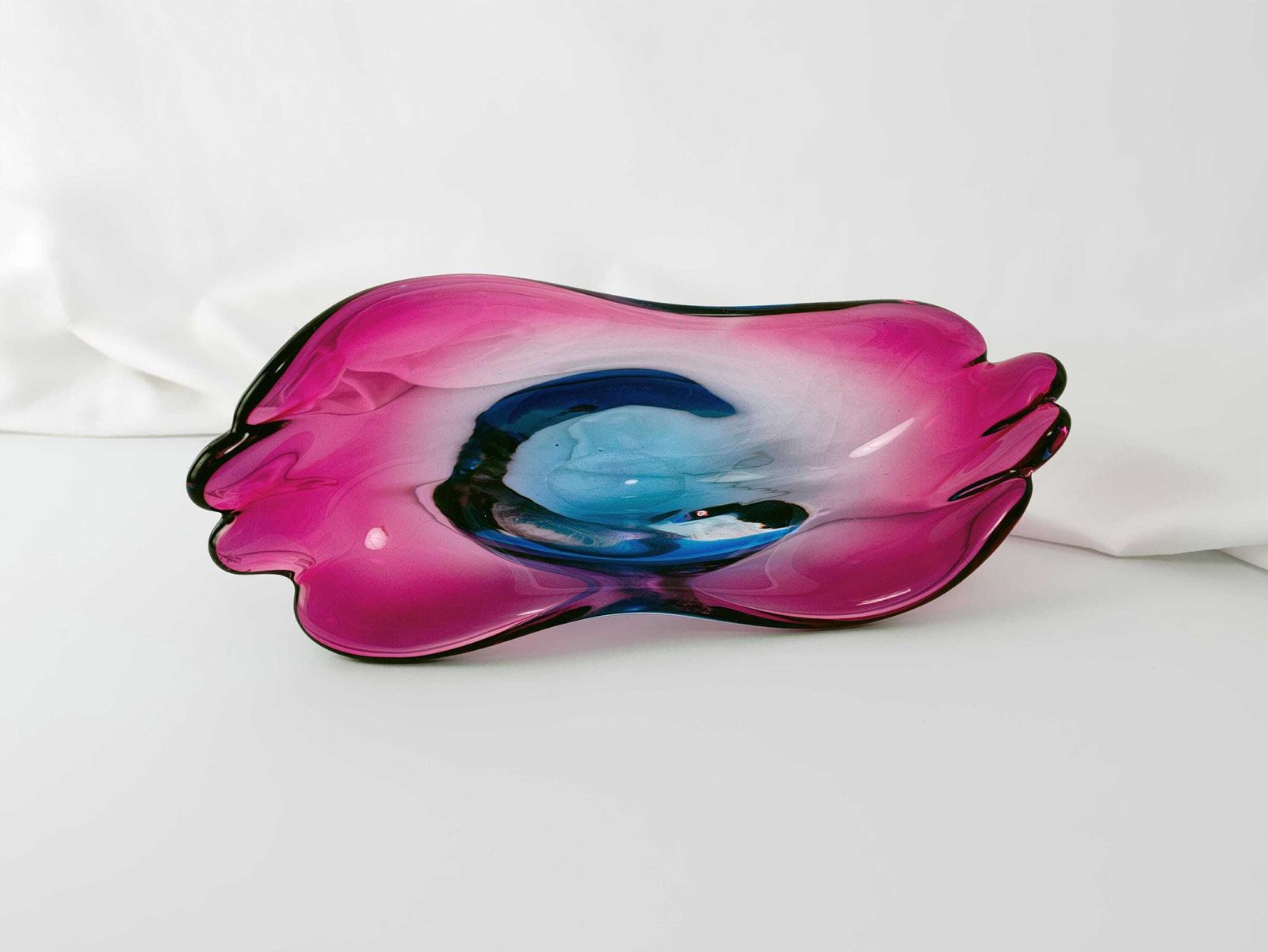 Pink And Purple Murano Italian Vintage Mid Century Art Glass Dish, 1960's   Mid Century Home Decor photo vintage