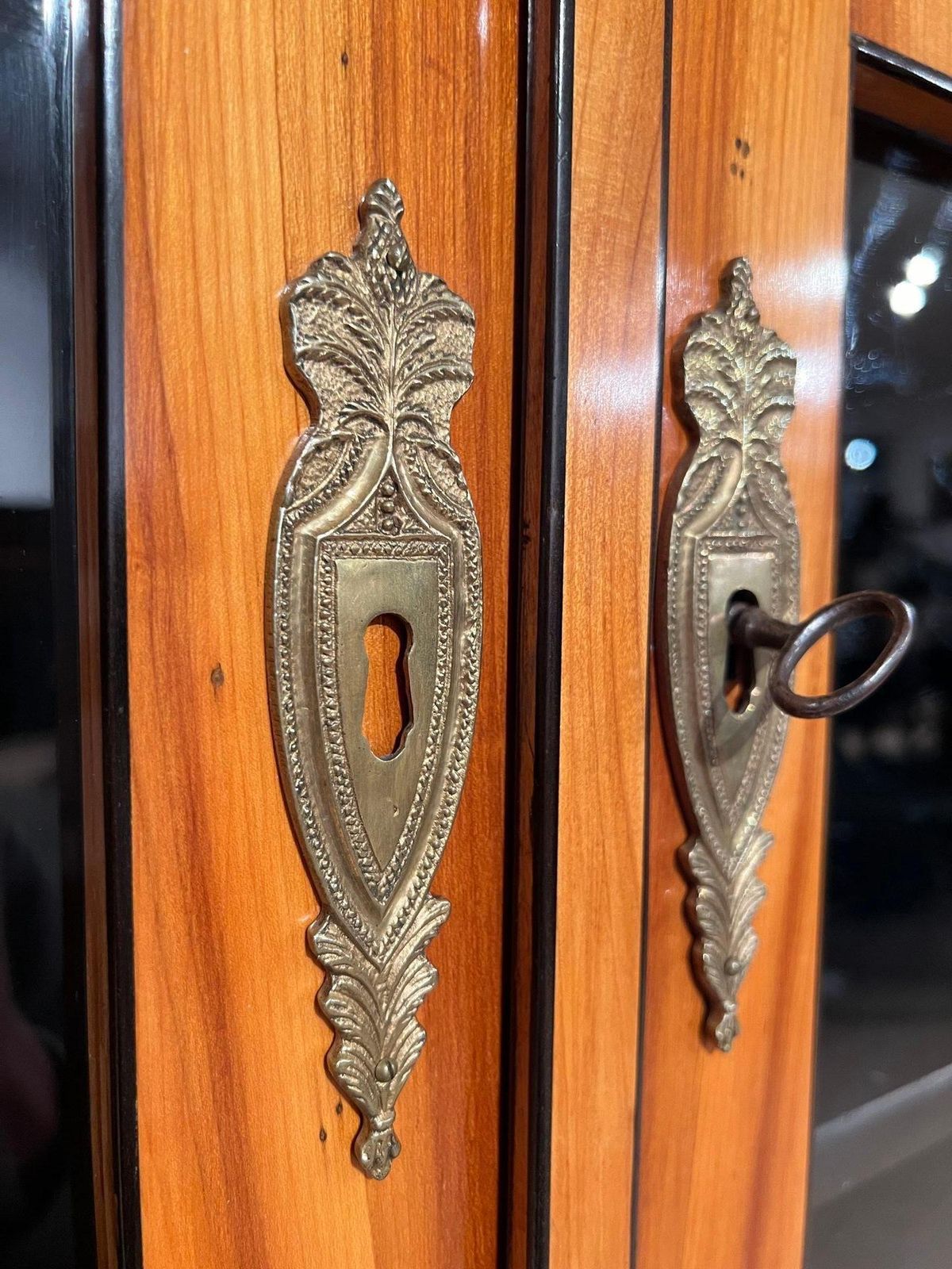 photo vinterior Biedermeier Bookcase, Cherry Veneer, South Germany Circa 1820