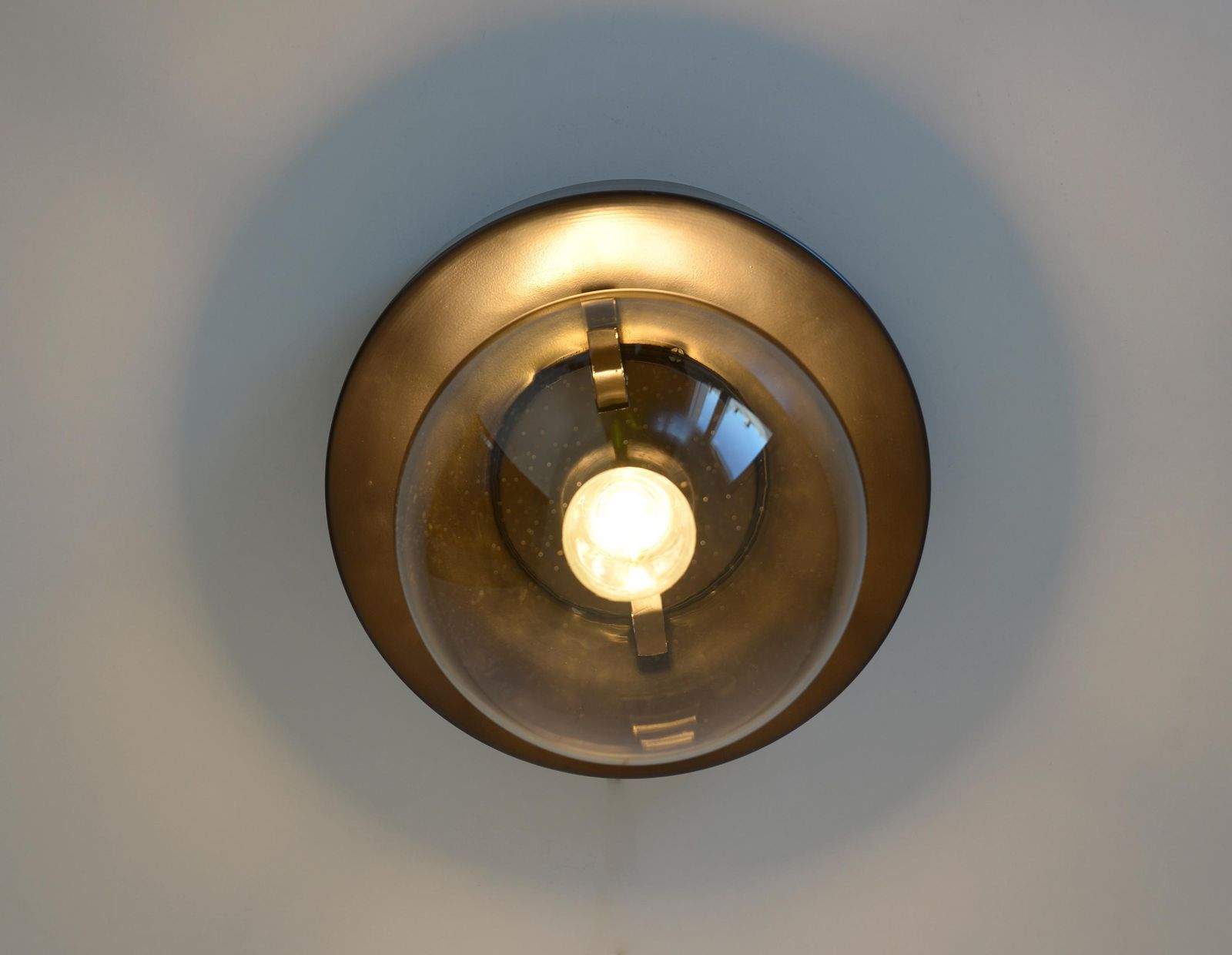 Vintage Sconce / Mcm Wall Lamp / Flush Mount / Mid Century Modern / Yugoslavia 80's / Retro / Ceiling Light / Cool Lamp / Space Age Style photo vinterior