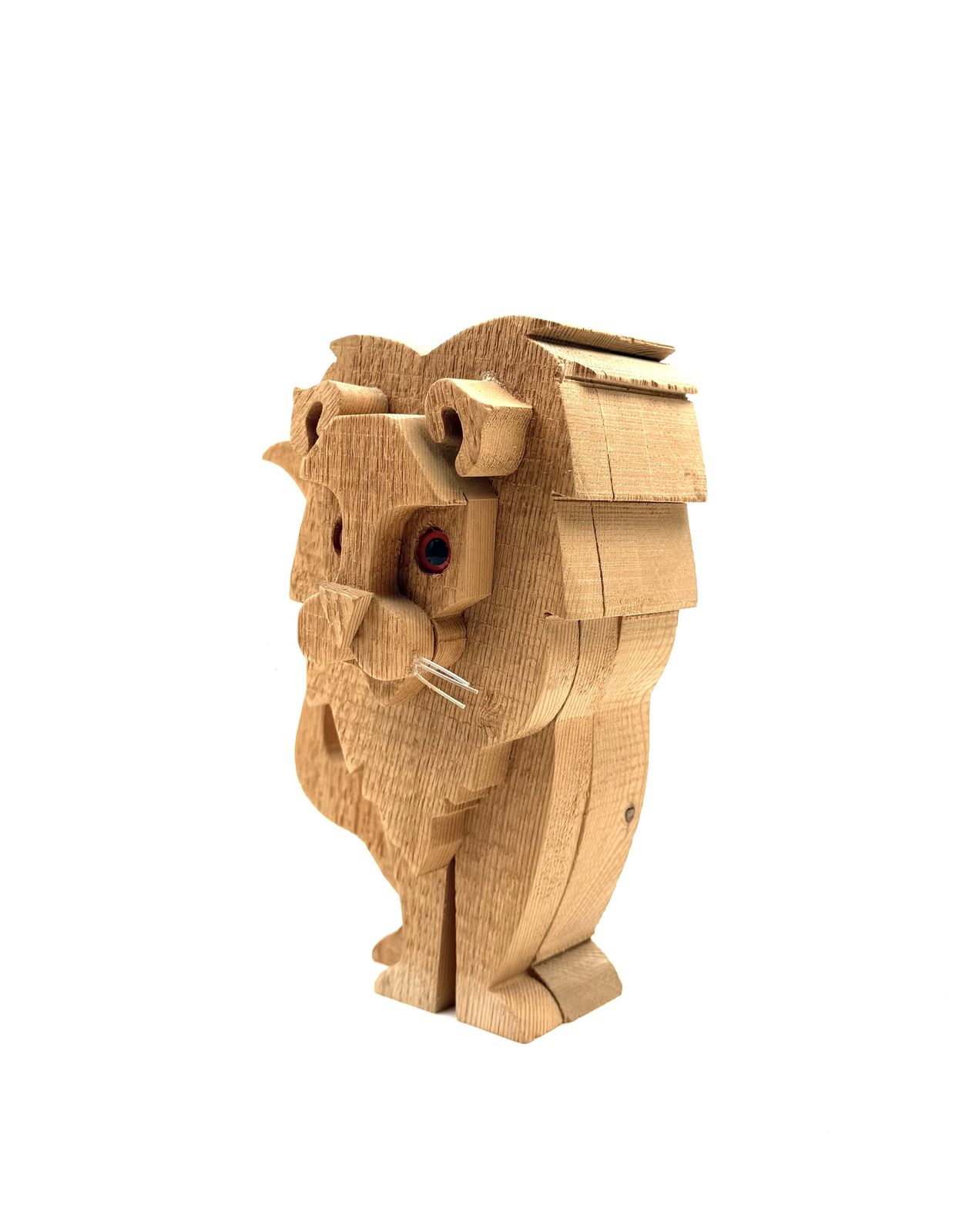 photo furniture Bottega Michelangeli, Lion Wood Sculpture, Orvieto Italy 1970s