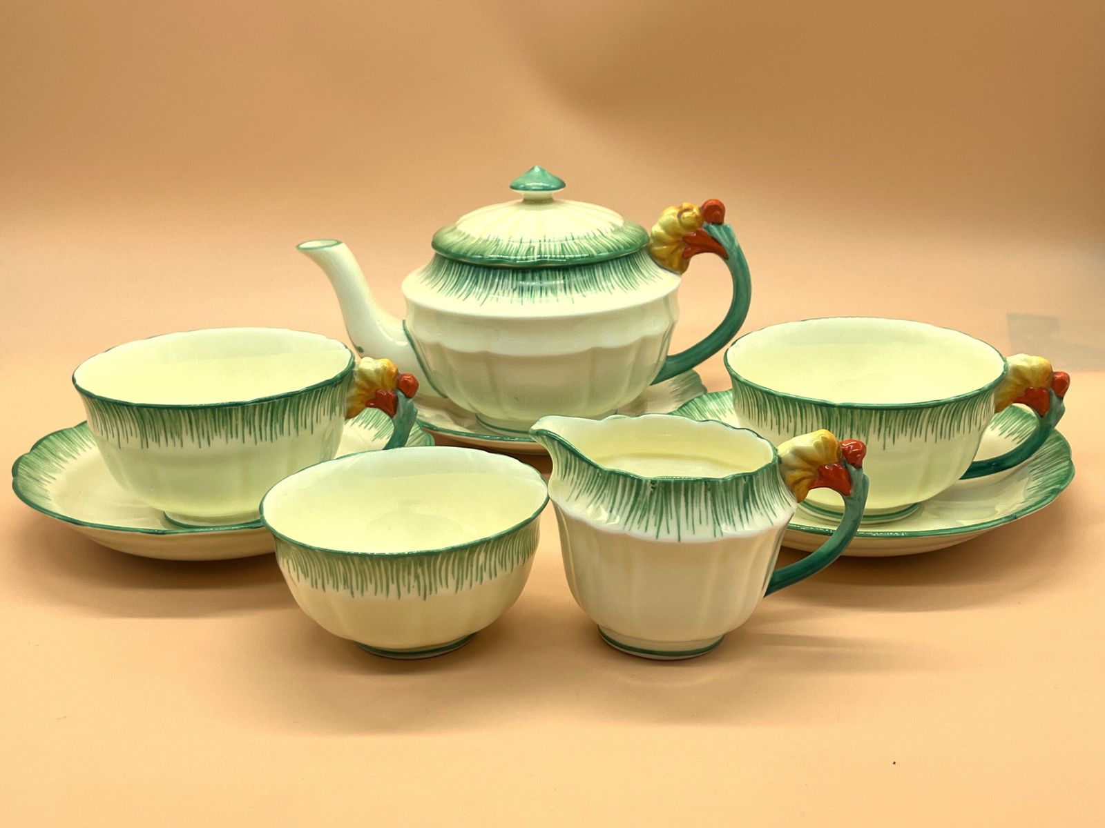 Antique Crown Staffordshire China Marigold Handle Tea Set For 2. 768602.