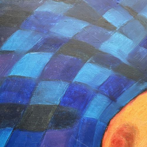 Large Quirky Colourful Oil Painting Pregnancy Vibrant photo for sale