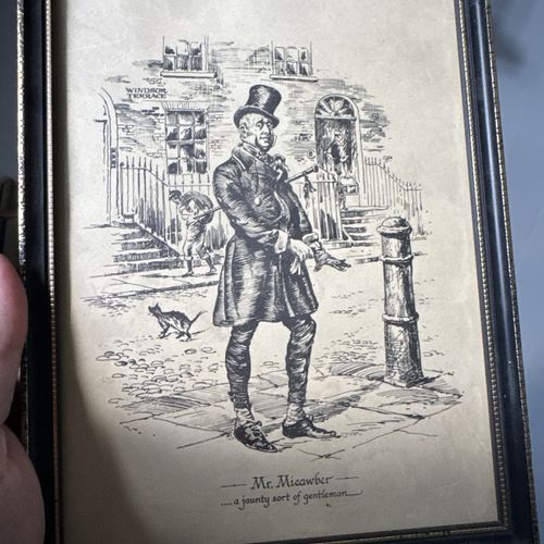 Charles Dickens Trio Or Sketch Etching Prints Micawber Pickwick Uriah Jeep photo furniture