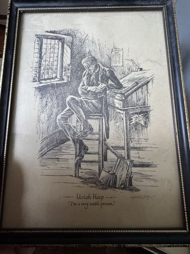 Charles Dickens Trio Or Sketch Etching Prints Micawber Pickwick Uriah Jeep photo vinterior