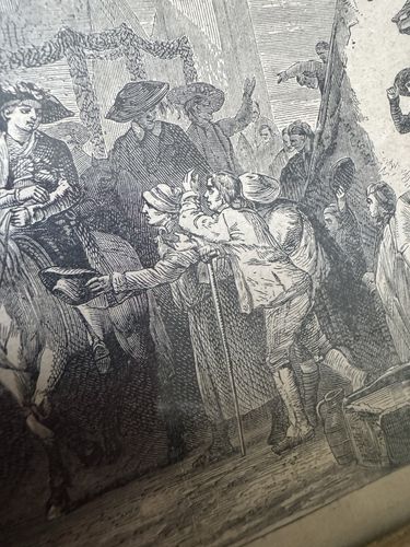Engraving Antique The Wedding Alsace Gustav Brion Butterworth Black Gold photo 74.0