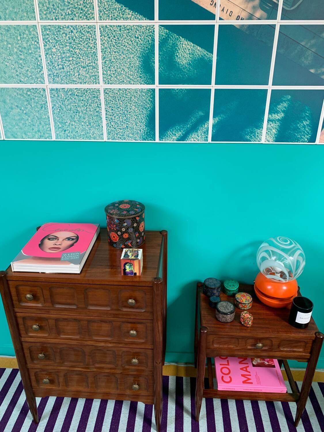 Vintage Chest Of Drawers And Bedside Table Set photo vinterior