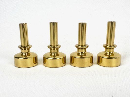 Swedish Brass Candleholder L 92 By Hans Agne Jakobsson For Markaryd, 1970s, Set Of 4